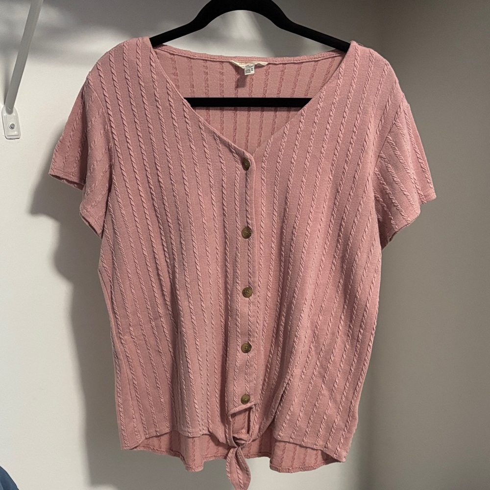 Elegant Pink Button-Down Women's Shirt